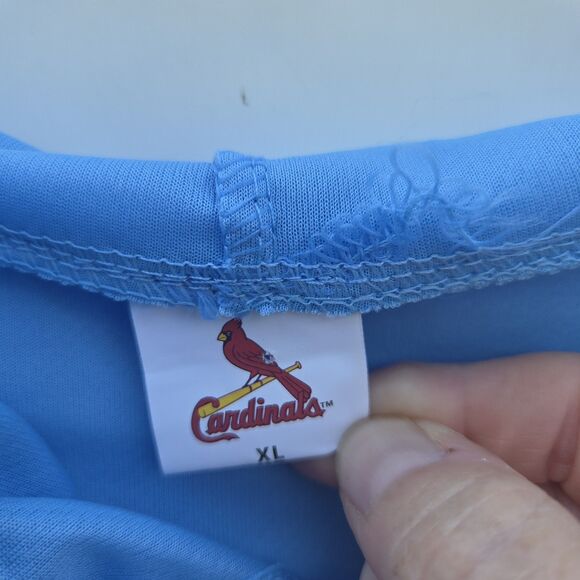 St. Louis Cardinals Shane Co. Short Sleeve Hoodie Shirt Light Blue Size XL SGA - Picture 4 of 10